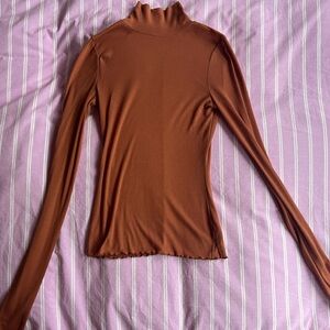 Burnt orange free people mock neck / turtleneck